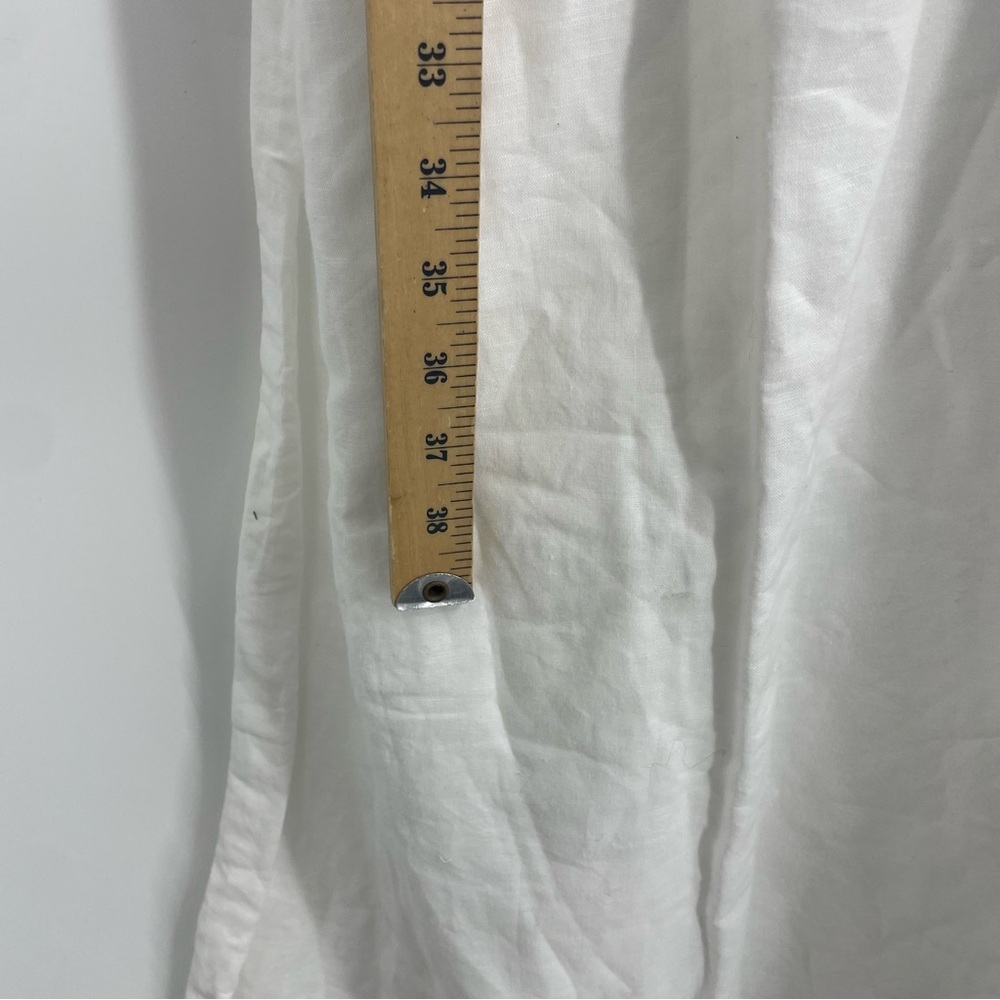 J. Crew | Ruffle Deep V-Neck Beach Linen Blend Dress Style #L7450 Sz M - Picture 13 of 15